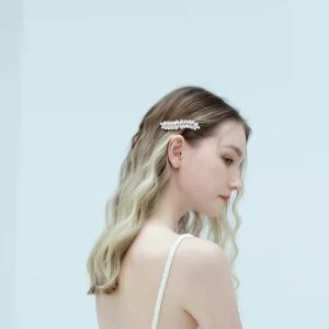 Kẹp Tóc Hoa Lá Zircon Thời Trang Nữ Cài Tóc Đính Đá Sang Trọng Phụ Kiện Trang Sức Dự Tiệc Hợp Xu Hướng