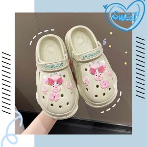 XWshop รองเท้าแฟชั่น มีตัว Jibbitz 🦄🐳 - รองเท้าหัวโตลายการ์ตูนน่ารัก พื้นหนากันลื่น นุ่มใส่สบาย