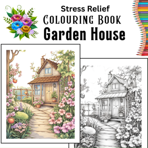Garden House Adult Coloring Book Beautiful House Flower & Nature Scenery Buku Mewarna Dewasa