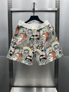 Summer New Heavyweight Luxury Comfortable Knitted Shorts Mens Trendy Outdoor Streetwear Hip Hop Embroidered Straight Five-Quarter Pants