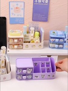 Drawer Desktop Pencil Holder New Cute Sanrio Compartment Storage Box (with Free Stickers)
