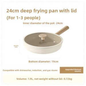 CAROTE | Non-stick Ceramic Frying Pan Household Use For Steak Electromagnetic Stove Compatible