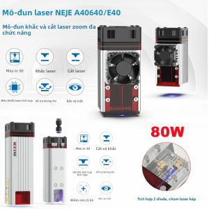 Mô-đun Laser CNC NEJE A40640/E40 80W 450nm TTL Điểm Cắt Nhỏ Gọn Máy Khắc Gỗ Dụng Cụ Khắc Kim Loại DIY Với 2 Điốt
