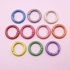 Metal Pearl Baked Paint Spring Clip Colorful Alloy Spring Ring DIY Connection Ring Bag Doll Accessories Fashion Jewelry