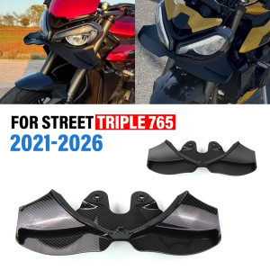 FOR Street Triple 765 765RS 765R RS 2021-2026 Motorcycle Front Spoiler Lower Fixed Aerodynamic Wing Winglet Downforce Lower Lip