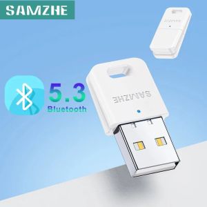 SAMZHE USB Bluetooth 5.3 Adapter for Computer Windows 11/10/8.1 Driver Free PC Wireless Mouse Keyboard Music Audio Receiver Transmitter