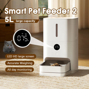Xiaomi Auto Pet Feeder 5L 2 Smart Pet Feeder Food Dispenser APP Control Auto Feeding Machine Pets Cats Dogs Feeder Food Shortage Supplies 宠物喂食器