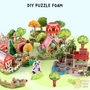 TAIYO Mainan Anak Mini Puzzle 3D Foam DIY Edukasi Jigsaw Kreatif Montessori