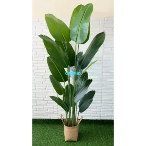 Pohon Hias Tanaman Artificial Pisang T180 Latex Cover Pot Anyaman Purun Handle Dekorasi Ruang Tamu Pajangan Apartment