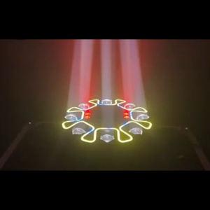16 Arms Vajra Pattern RGB LED Moving Stage Light Rotating Beam Multi Mode Effect Lighting for KTV Bar Nightclub Indoor Party Club Live Event Show