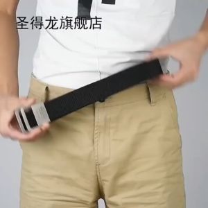 Tali Ikat Pinggang Pria Canvas Buckle Belt Military Sabuk Kanvas Gesper Pria
