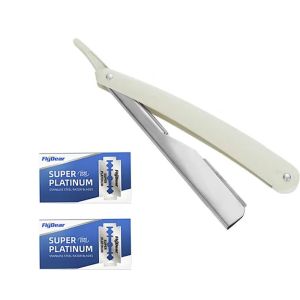 Professional Manual Shaver Straight Edge Stainless Steel Sharp Barber Razor Folding Shaving Beard Cutter with 10/20/30pcs Blades