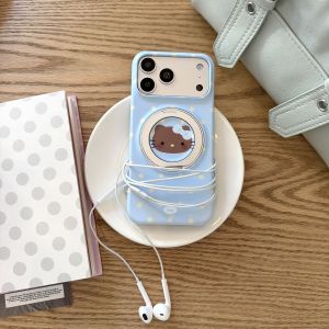 Sanrio | Ốp Điện Thoại iPhone 16/15/17 Pro Max Sanrio Hello Kitty Có Giá Đỡ Từ Tính - Vỏ Bảo Vệ Chống Sốc Tương Thích Sạc Không Dây Họa Tiết Hoạt Hình Dễ Thương