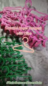 6pcs Clip Plastic Hanger With Clips Strong Clothes Drying Laundry Hanger With Clip Cloth Hanger