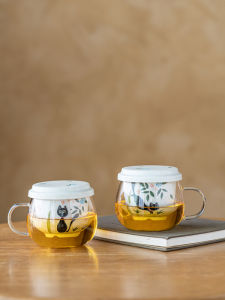 แก้วชงชาลายมือวาดภาพแมวสุดน่ารัก แก้วชงชาเซรามิกลายลวงใต้ผิวหน้า แก้วชงชาสำหรับใช้ในออฟฟิศ แก้วชงชาลายแมวสุดน่ารัก