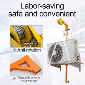 CHUANGCHAO Rack-Mounted Air Conditioner Outdoor Condenser Lifting Crane Handle & 5 Lifting Bracket Tools