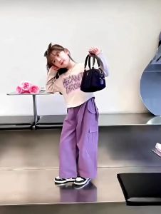 Premium Setelan Baju Anak Perempuan Celana Kargo Korea Style Usia 1-12 Tahun Terbaru