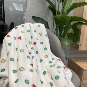 Flannel Blanket Cartoon Print Office Sofa TV Children Stroller Warmth Summer Air Conditioned Couch Polyester Flannel Blanket