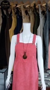 Thea Corduroy Jumper Dress for Women With Center Pocket| Korean Style Pinafore Overall | Casual OOTD Fashion | Plus Size
