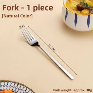 Geego 304 Stainless Steel Long Handle Fork Western Dinner Fork Main Course Steak Fork Noodle Eating Salad Fork Small Home Use