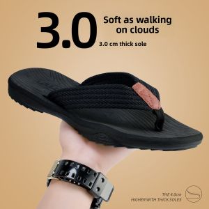 Mens Summer Outdoor Sandals High-End Sensation Anti-Slip Wear-Resistant Odor-Resistant Flip Flops Beach Shoes Casual Style