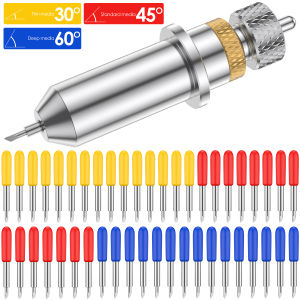 46PCS Vinyl Cutter Blades Roland Cricut Plotter Blade Cutter 30/45/60 Degrees with Holder Base for Power Tools Cutting Plotter