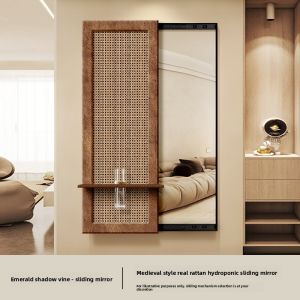 ARTPIONEER | Vintage Style Decorative Full-Length Mirror with Concealed Plant
