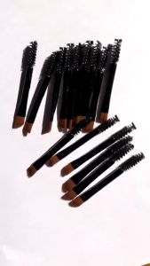 2In1 Mini Kuas Rias Make Up Brush Kuas Alis Miring Dua Kepala Dan Eyebrow Brush