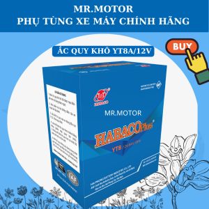 Bình ắc quy miễn khô Habaco YT8A 12V-8A cho xe Dylan Sh @ Lead 110 SCR Libetty IE Mới 100%