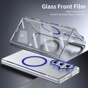 szhaiyu | For Samsung Galaxy Z Fold 8 Ultra Z Fold 8 7 6 5 4 Magnetic Wireless Charge Case with Hinge Film Clear Metal Lens Protector