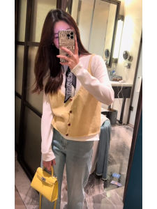 BINKAFENNY | Stylish Yellow Knitted Strap Vest Women Summer 2025 New Outerwear Unique Beautiful Sleeveless Top Commute Style Slim Fit