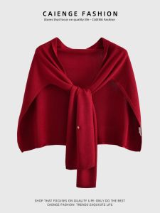 CAIENGE | Multifunctional Versatile Red Womens Shawl for Air Conditioned Rooms and Maternity