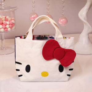 Hellokitty Canvas Bag Womens Shoulder Handbag Student Korean Leisure Simple Japanese Style Casual Canvas Bag