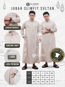 jubah slimfit sultan gamis pria baju muslim pria