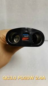 Bộ chia tẩu sạc nhanh ô tô 12/24V gồm cổng sạc nhanh usb trên oto gồm 2 nguồn tẩu 2 cổng sạc 3.0 và Cổng Type C/PD