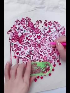 1pc DIY Season Diamond Painting Shopping Bag for Women Non- Woven Crystal Rhinestone Diamond Art Canvas Bags for Shopping Travel