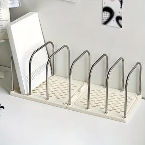 1PCS Modern Minimalist Office Desktop Storage Rackแบ่งแนวตั้งขาตั้งหนังสือขนาดเล็กเหมาะสําหรับจัดเก็บแฟ้มหนังสือฯลฯ.