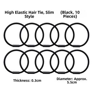 Black Simple Durable High-Elasticity Invisible No Hair Damage Hair Bands