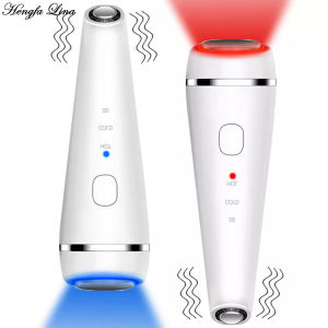 Hot Cold Hammer Cryotherapy Heating Facial Skin Lifting Tighten Anti-aging Blue Photon Face Massager Spa Shrink Pore Skin Care