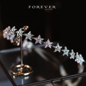 Dreamy Fairy Tale Bridal Headband Elegant Hairband Crown Wedding Dress Accessory Sparkling Rhinestone Hairband Fresh Outlined