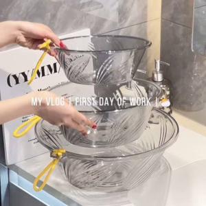 อ่างล้างหน้า กะละมังพลาสติก กะละมัง แบบใส ทรงกลม แบบหนา ทนทาน 3 ขนาด ใช้ในครัวเรือน ATTCH