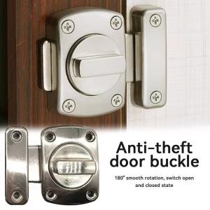 Universal Door Latch Gate Latch Home Security Sliding Door Lock Rotatry Switch Zinc Alloy Door Bolt with Mounting Screws