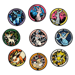 Potdemiel | 9Pcs Pokemon Eeveelution Enamel Pins Set Glaceon Sylveon Umbreon Metal Brooch Lapel Badge Backpack Jacket Decor