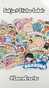 Subject Sticker Label for Notebooks | Laminated Waterproof Glitter-Finished | Loona Creates