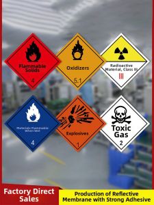 RUIKELAIXIANG | Reflective Warning Sign for Hazardous Chemical Vehicles Corrosive Flammable Gas and Liquid