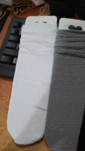 2456 Stocking Tipis Panjang Atas Betis - Kaos Kaki Lotita Renda Brokat Tinggi Wanita korean socks