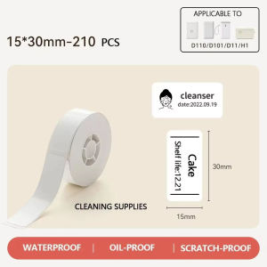 NiiMBOT D110 Label Thermal Sticker 12-15mm White Label For Home Office Labeling Tape White Compatible For D11/D110/D101 Printer