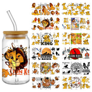 New 40 Designs UV DTF 3D Lion King Disney Simba Stickers For 16oz Glass Can Cup Mug Car DIY Decals Trendy Transfer Wrap Gift