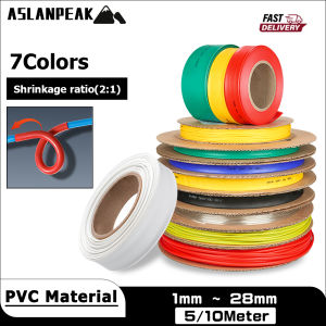 5m/10m Heat Shrinkable Tube 1mm 2mm 3mm 4mm 5mm 6mm 7mm 8mm 10mm 12mm 14mm 16mm Black Red Insulation Sleeve Protect wire cable