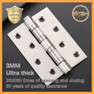 2PCS Premium 304 Stainless Steel Thickened Door Hinges for Secure Home Security